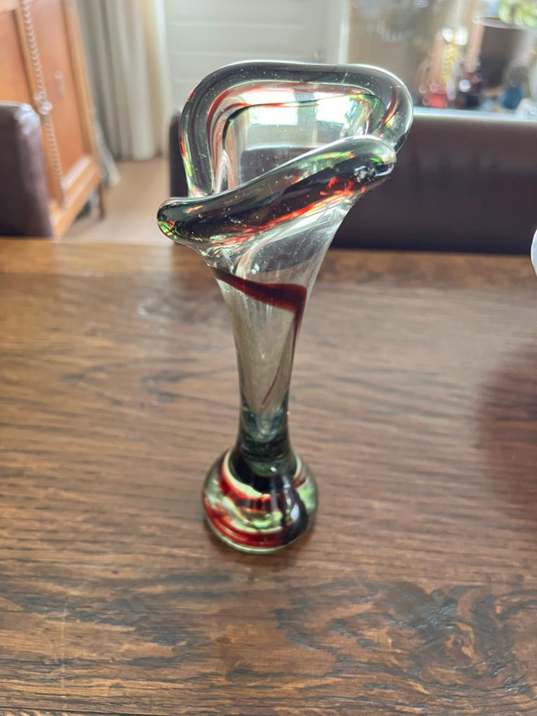 Vintage Glasfabriek Nanninga Splash Vaas, Antiek en Kunst, Antiek | Glas en Kristal, Ophalen of Verzenden
