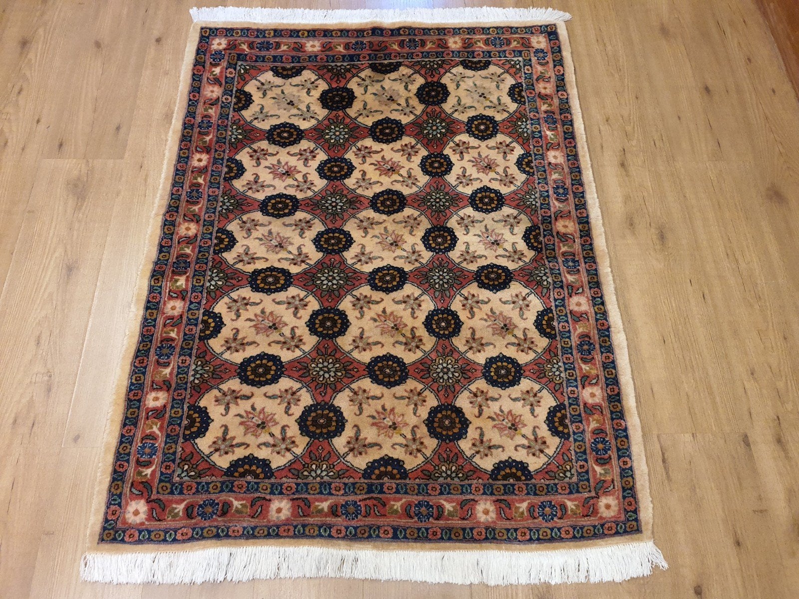 Vintage handgeknoopt perzisch tapijt veramin 145x104, Info@SlatsAntiek.nl, Tweedehands, Perzisch, Bruin