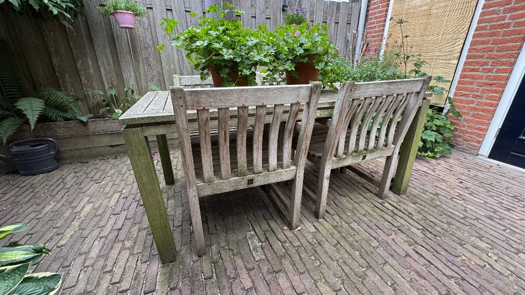 hardhouten tuinset, Ophalen, 4 zitplaatsen, Gebruikt, Hardhout