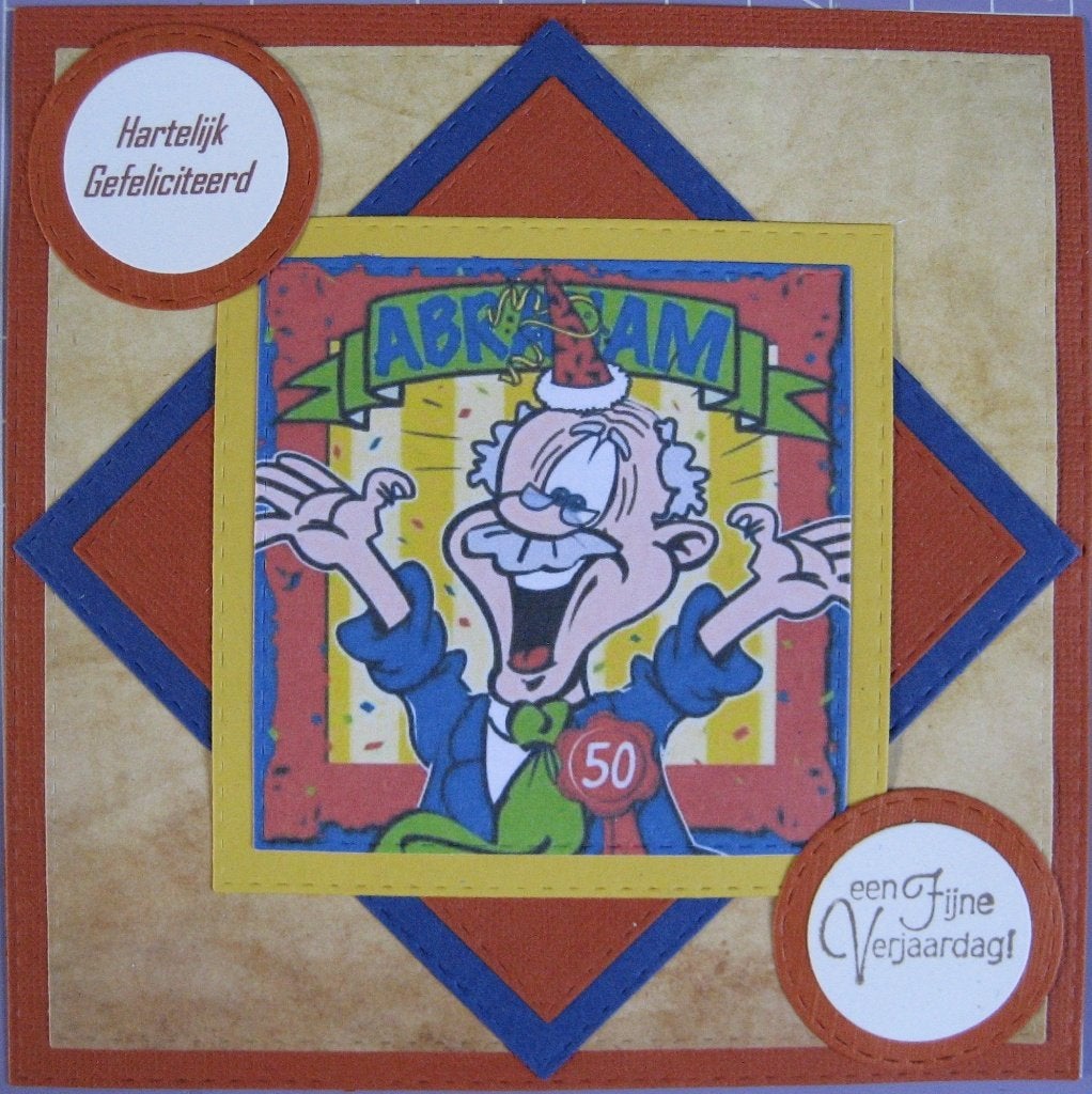 Dubbele kaart met envelop - Abraham 50 jaar, Ophalen of Verzenden, Nieuw, Man of Vrouw