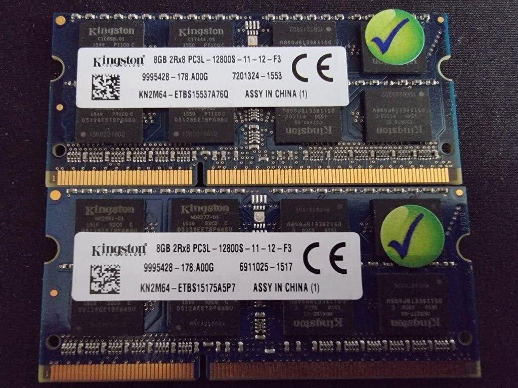 16GB (2X8GB) DDR3 PC3L-12800 1600Mhz 2Rx8 Kingston, Computers en Software, DDR3, Ophalen of Verzenden, Zo goed als nieuw, 1600Mhz