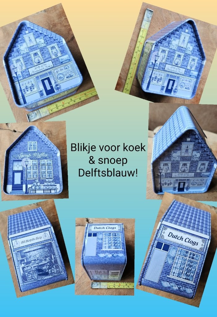 Delfts blauw huisje, blik 9 x 6 x 12 cm nieuw gaaf vintage!, Ophalen of Verzenden, Nieuw, Overige