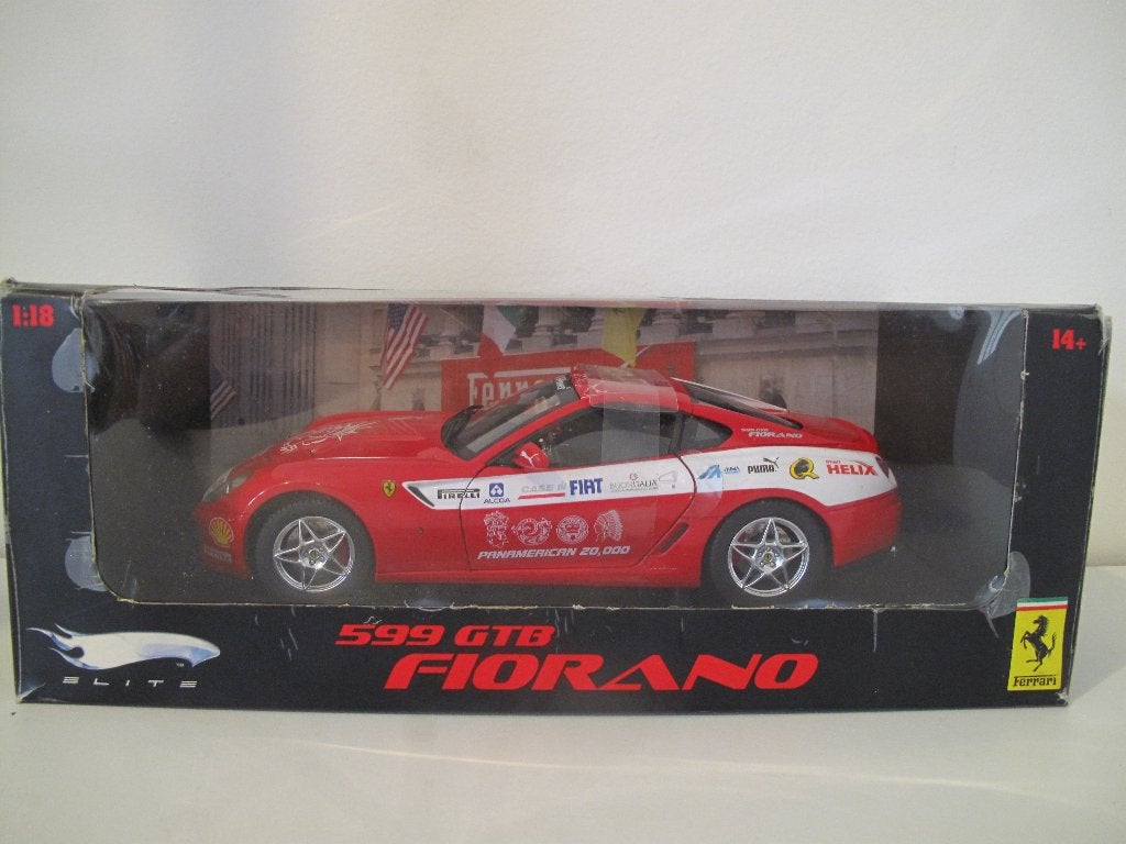 Ferrari 599 Panamerican 20.000 miles - red 1/18 Mattel Elite, Ophalen of Verzenden, Nieuw, Auto, Hot Wheels