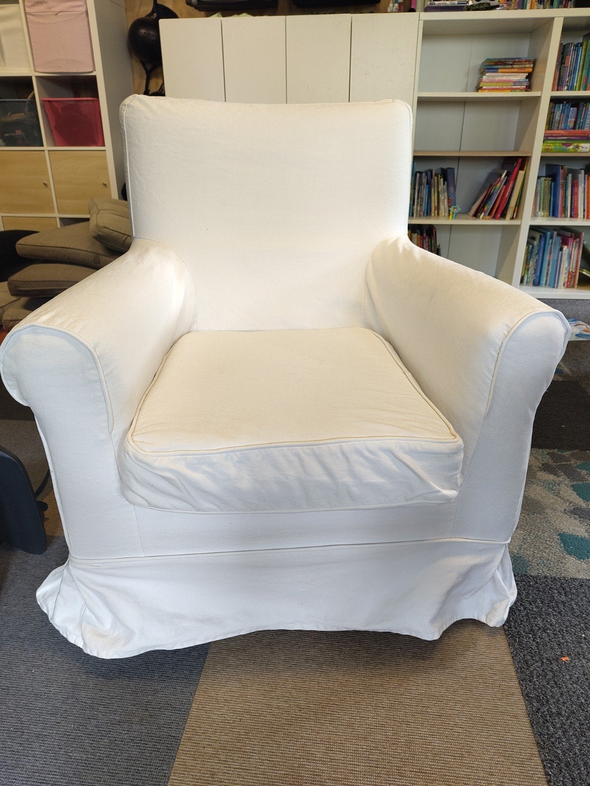 IKEA Ektorp Jennylund Fauteuil - Wit, Ophalen, Modern, Comfortabel, Gebruikt, 75 tot 100 cm