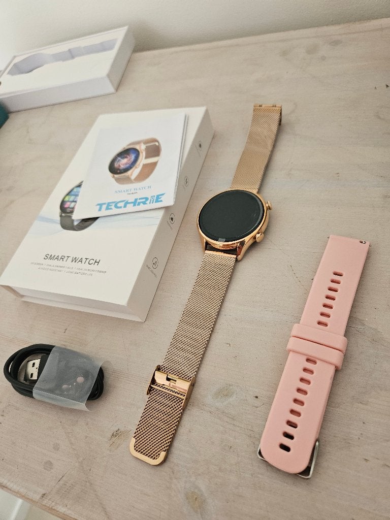 Nieuwe Techrie Smartwatch rosé goud Android iOS - NIEUW, Hoogte, Nieuw, Ophalen of Verzenden, Overige Merken