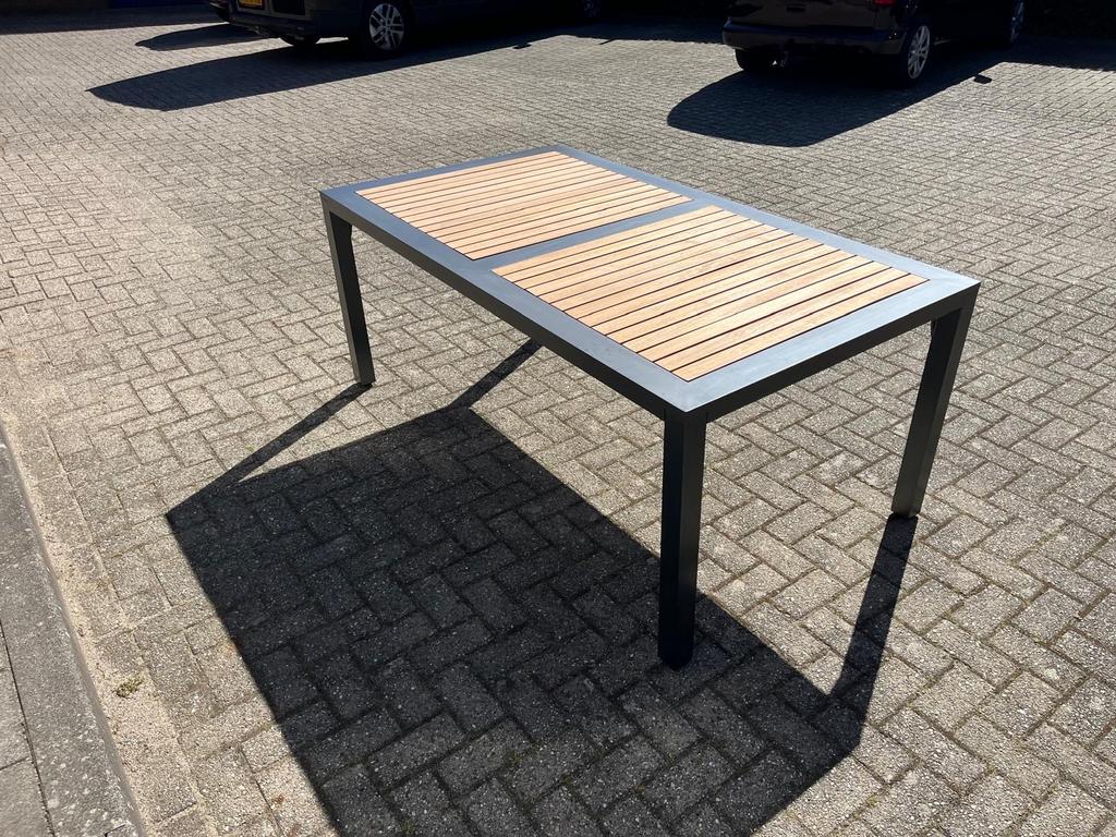 Bellagio tuintafel aluminium/hout antraciet 180x100 cm, Ophalen of Verzenden, Nieuw, Rechthoekig, Aluminium