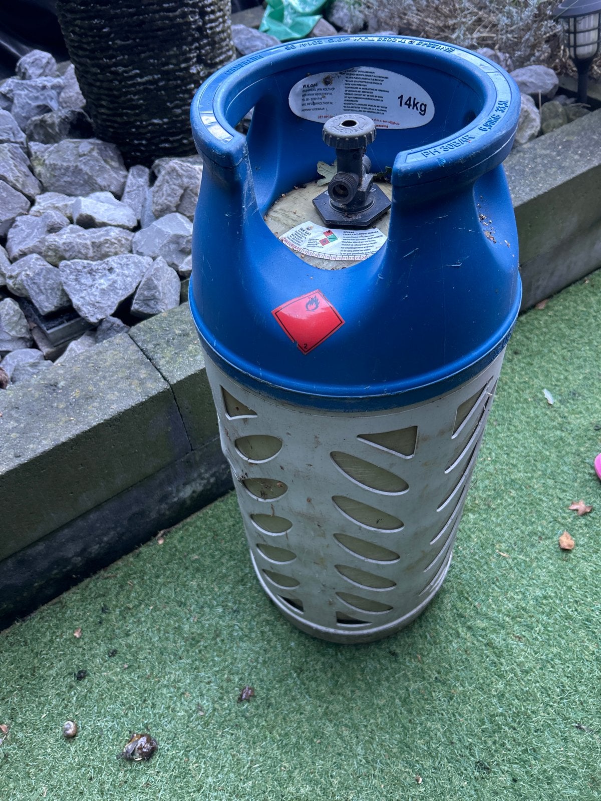Gasfles lichtgewicht, Ophalen of Verzenden, Gebruikt