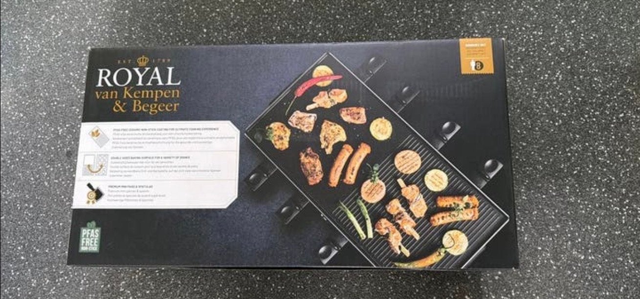 Royal van Kempen & Begeer Raclette Grill - Nieuw in doos, Witgoed en Apparatuur, Gourmetstellen, Ophalen, Nieuw, 8 personen of meer