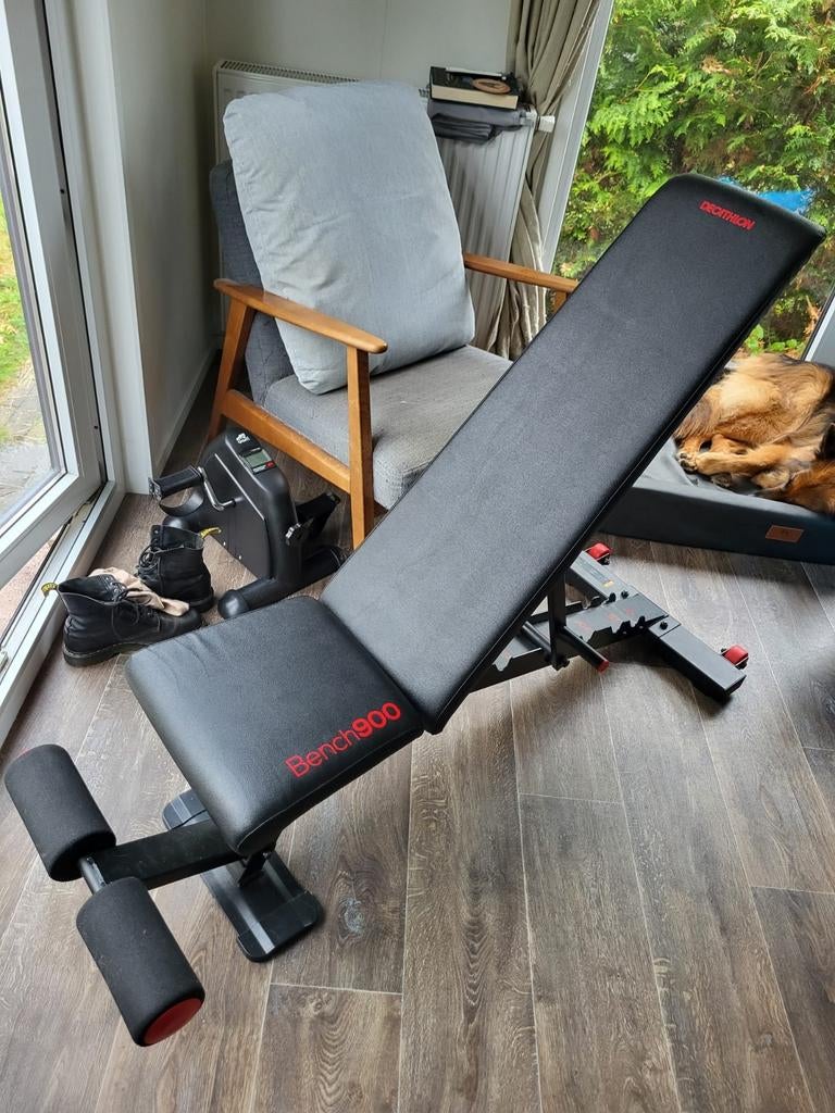 Decathlon Bench 900 Fitnessbank - Verstelbaar, Ophalen, Zo goed als nieuw, Benen, Fitnessbank