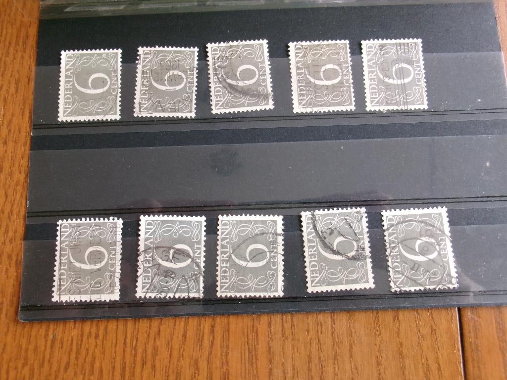 1954 - 10 x cijfer 6 cent (64c), Verzenden, Gestempeld