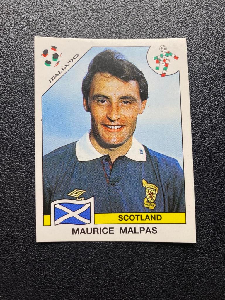 Maurice Malpas - Schotland - Panini WK 1990 Sticker, Ophalen of Verzenden, Zo goed als nieuw, Buitenlandse clubs, Poster, Plaatje of Sticker