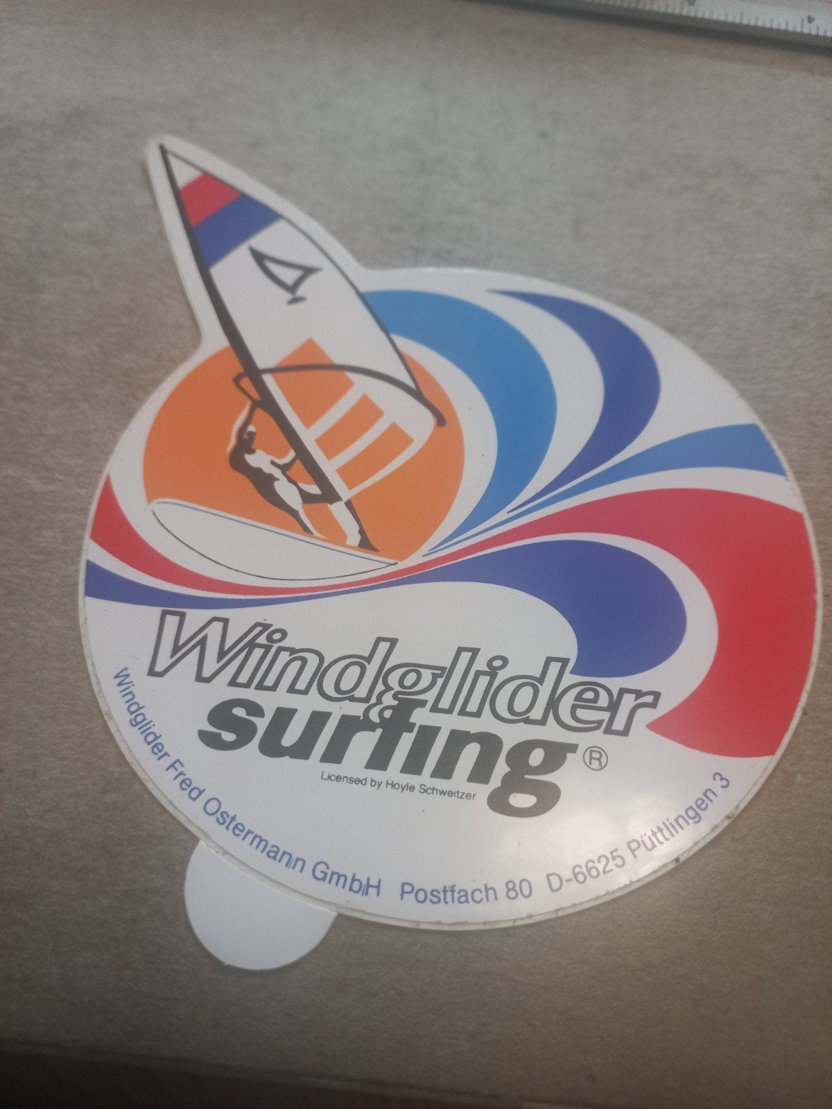 Vintage Windglider Surfing Sticker - Fred Ostermann GmbH, Ophalen of Verzenden