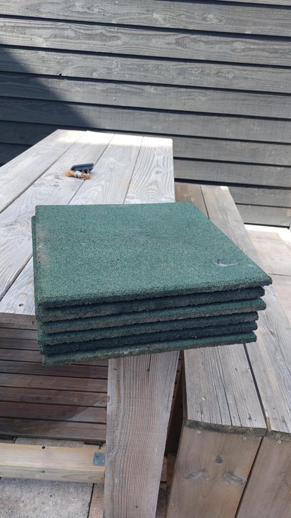 Rubberen tegels 40x40 cm, Tuin en Terras, Tegels en Klinkers, Ophalen, Gebruikt, Rubber, Overige typen