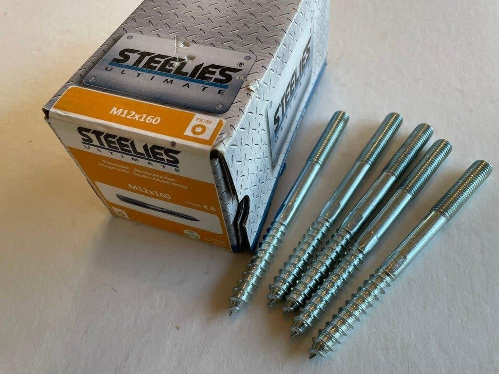 30 stuks stokeind verzinkt 12 x 160 (torx 30), Ophalen of Verzenden, Nieuw, 100 tot 250 mm, Schroeven