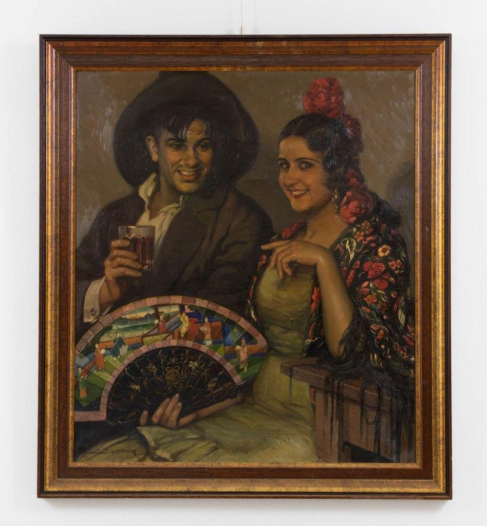 Schilderij: Juan José Barreira, Man en flamenco danseres, Antiek en Kunst, Ophalen