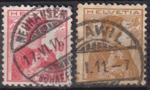 Zwitserland 1909 Helvetia, Verzenden, Gestempeld, Overige thema's