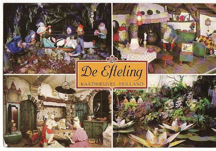 De Efteling 4-vensterkaart -sneeuwwitje etc.. ca. 1980., Verzamelen, Ophalen, Zo goed als nieuw, Overige typen