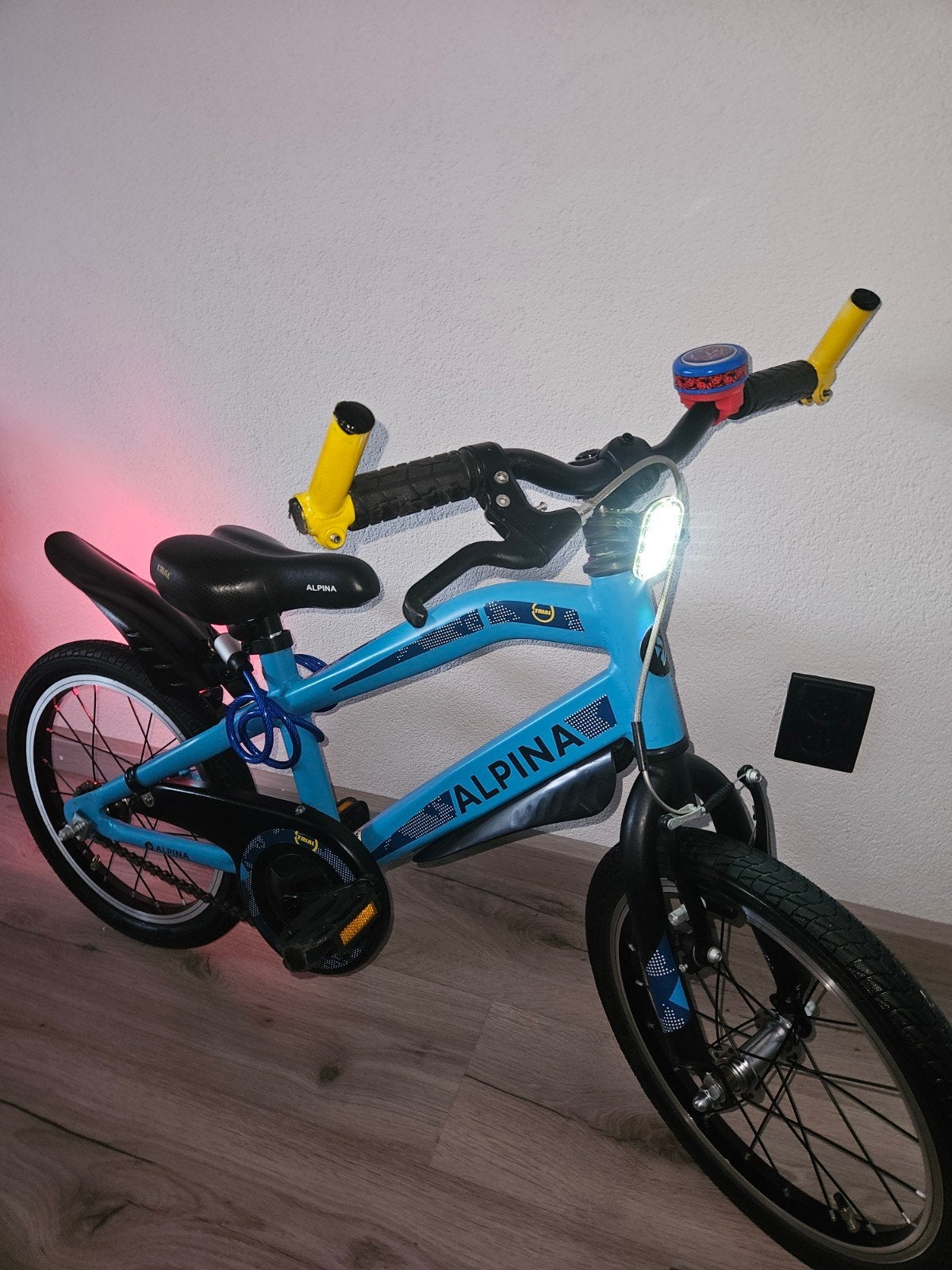 Hele mooie 16inch Alpina Trial+zijwieltjes+slot+ verlichting, Ophalen, Terugtraprem, 16 inch, Alpina Trial