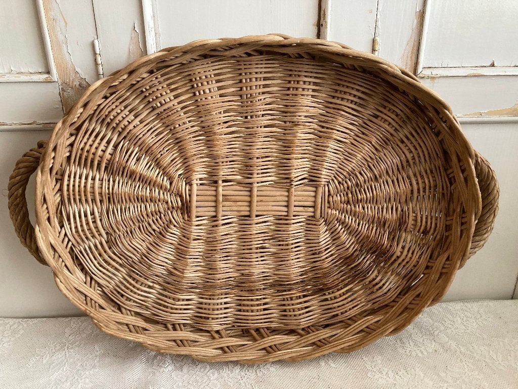 3x Brocante dienbladen / 1x rotan & 1x glas met rotan, Ophalen, Overige materialen, ---, Dienblad