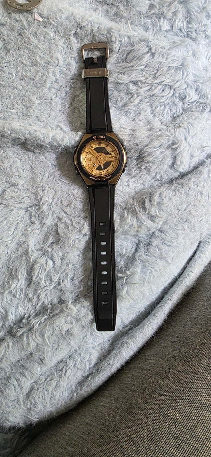 Casio G-MS Horloge Zwart Harsband Gouden Wijzerplaat, Overige merken, Overige materialen, Polshorloge, Kunststof