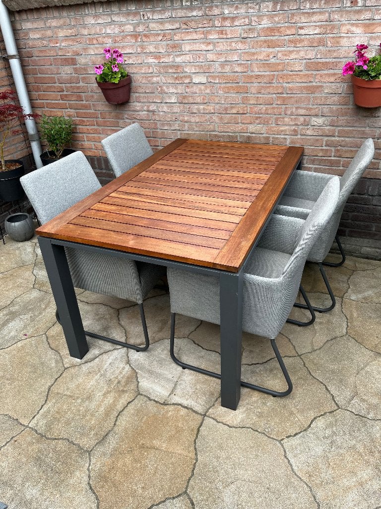 Life Tuinset (houten tafel en stoelen), Tuin en Terras, Ophalen, 4 zitplaatsen, Gebruikt, Tuinset