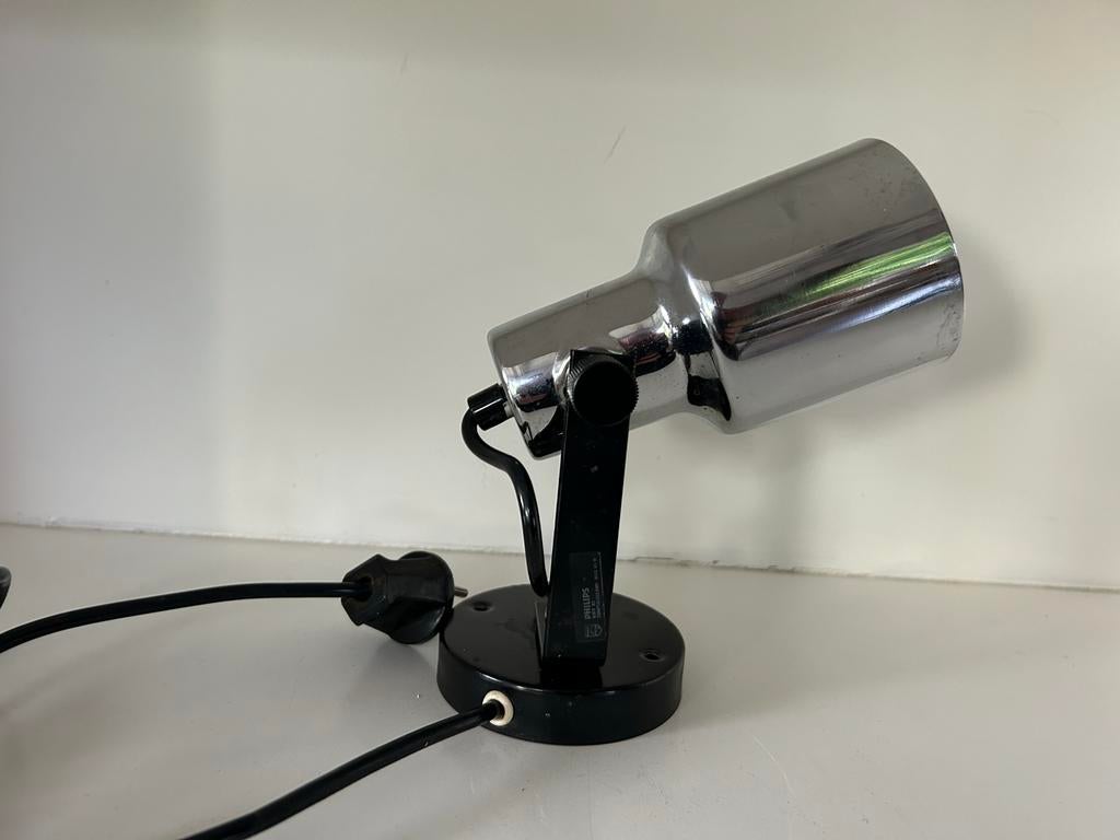 Vintage Verchroomde Wandspot - Philips, Ophalen of Verzenden, Gebruikt, Metaal