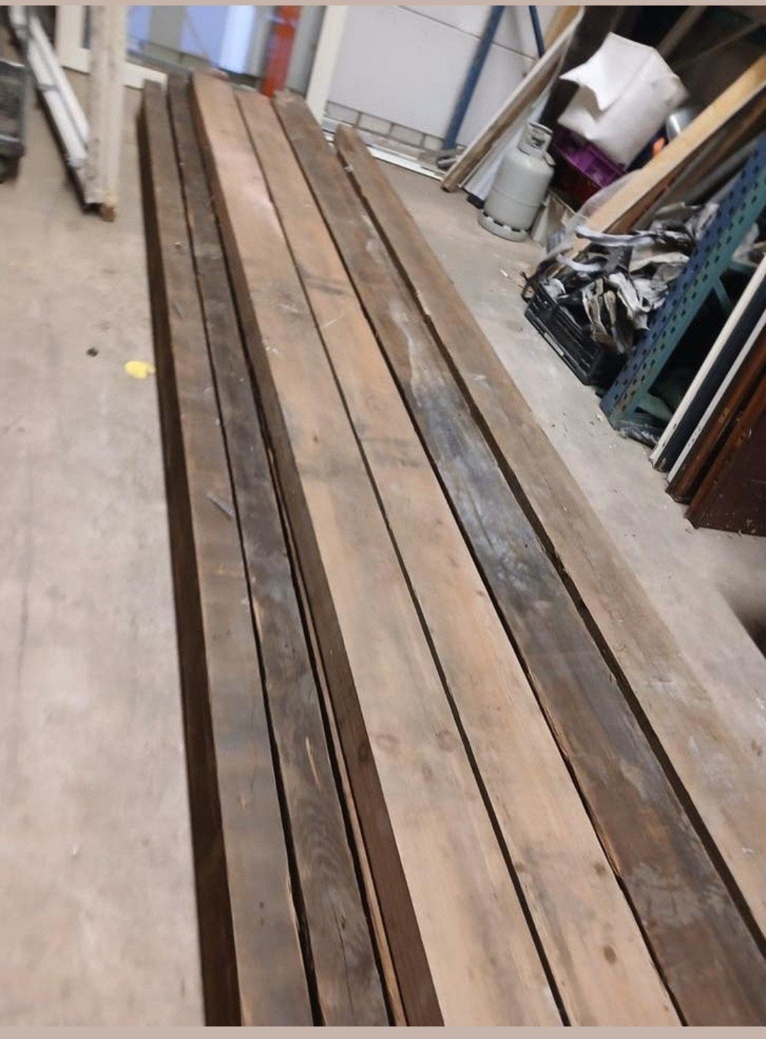 14 houten balken te koop, Ophalen of Verzenden, 250 cm of meer, Balken