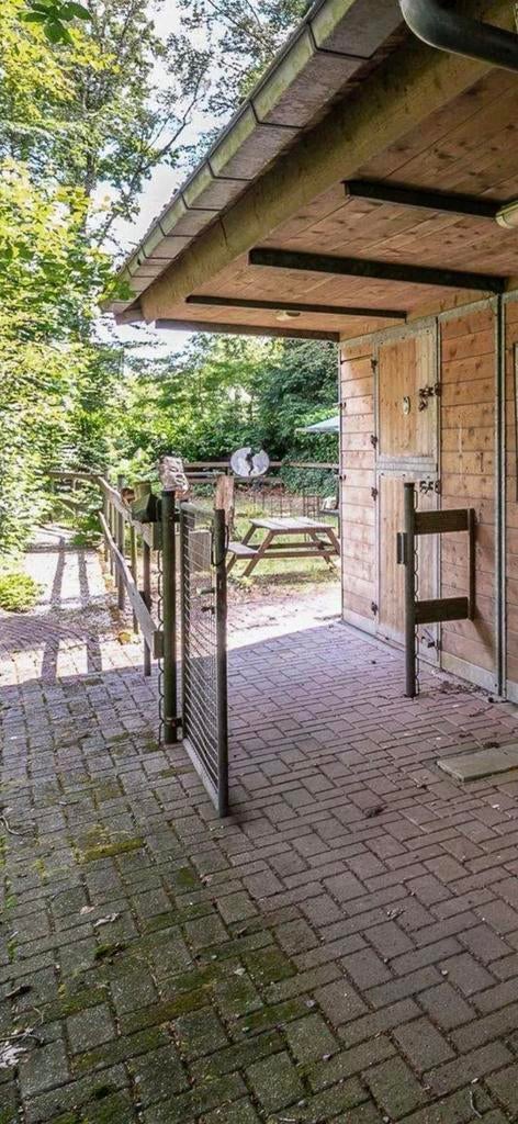 ✅️ Robuuste omheining met hardhout, staal en poort, Ophalen, Met poort, Gebruikt, Overige typen