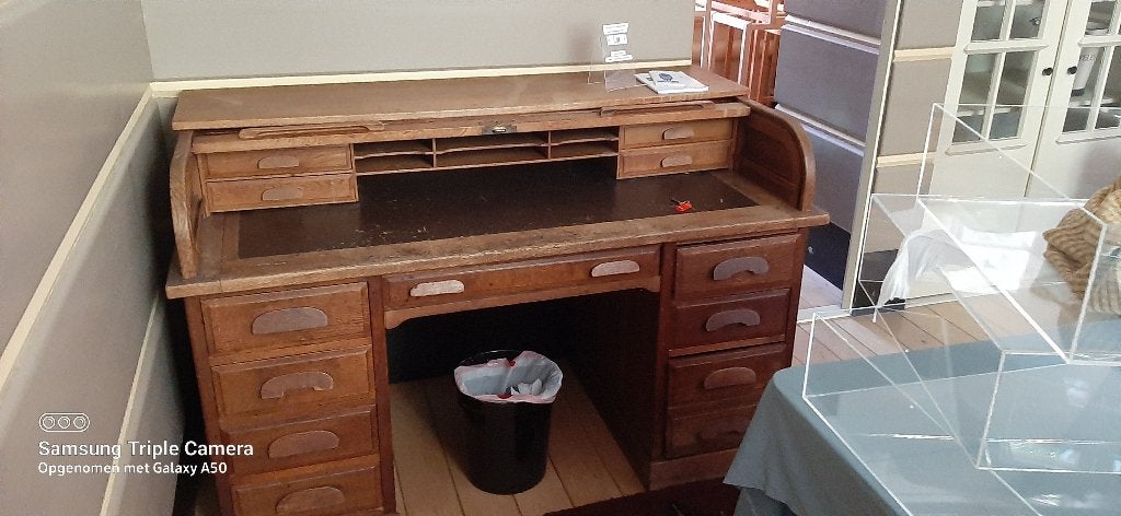 eikenhouten bureau, Klassiek, Ophalen, Gebruikt, Hout