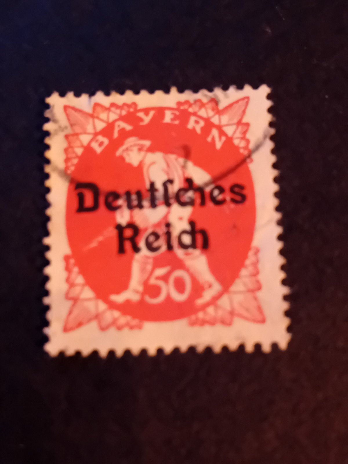 Zeldzame Duitse postzegel - Bayern Deutsches Reich 50, Postzegels en Munten, Ophalen of Verzenden, Duitse Keizerrijk