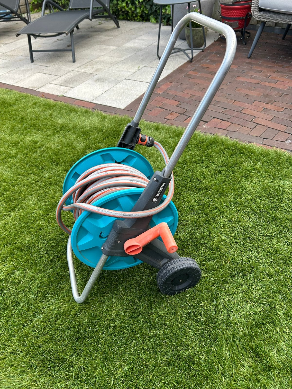 Gardena tuinslang op haspel, 18,5m, Classic 13mm 1/2, Tuin en Terras, Ophalen, Gebruikt, Tuinslanghaspel