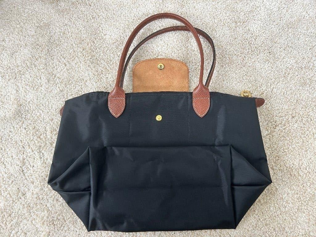 Longchamps Le Pliage Original Zwart M, Ophalen of Verzenden, Zo goed als nieuw, Zwart, Overige typen