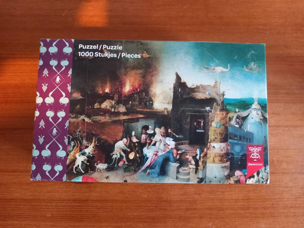 Puzzel De verzoeking van Jheronimus Bosch 1000 stukjes, Ophalen of Verzenden, 500 t/m 1500 stukjes, Zo goed als nieuw, Legpuzzel