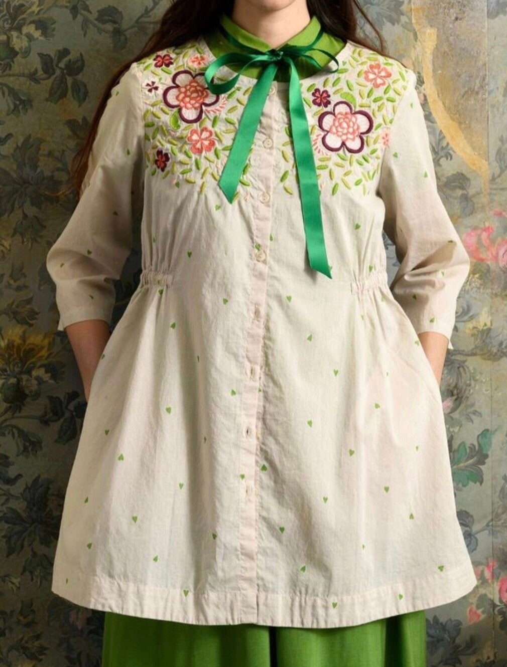 Mooie Gudrun Sjödén Tuniek met borduursels. M, Verzenden, Zo goed als nieuw, Maat 38/40 (M), Overige kleuren