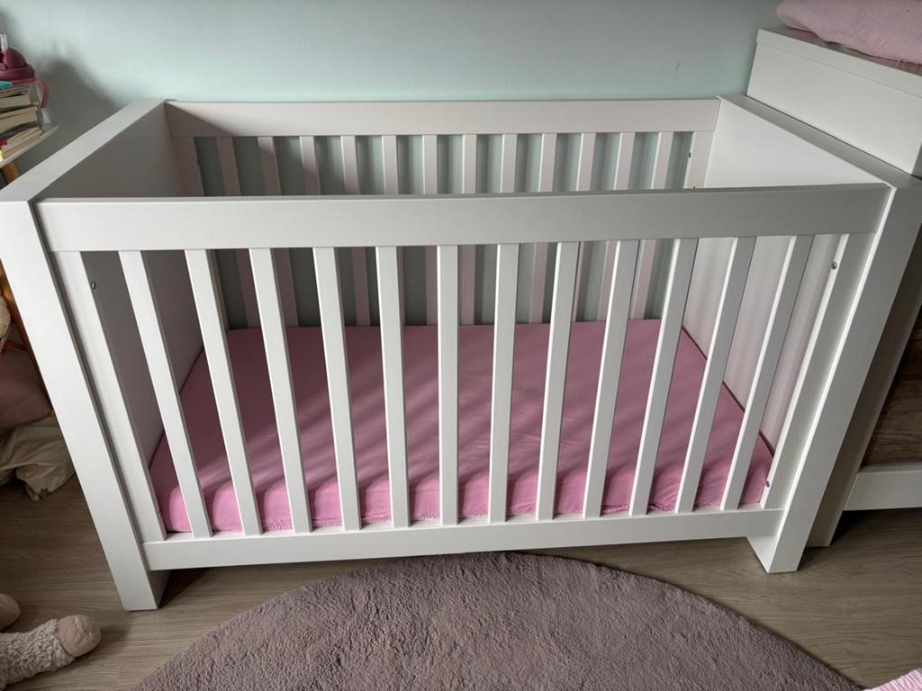 Kidsmill Ledikant Wit met Houtaccenten, Ophalen of Verzenden, Zo goed als nieuw, Ledikant