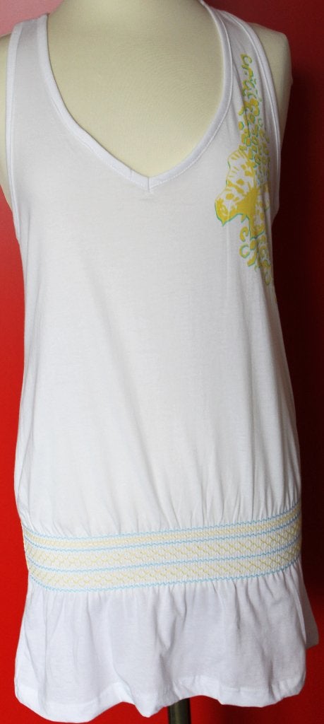 Leuke witte top gesmockte achterkant en onderkant. Maat 44, Kleding | Dames, Tops, Wit, Maat 42/44 (L), Nieuw, Ophalen of Verzenden