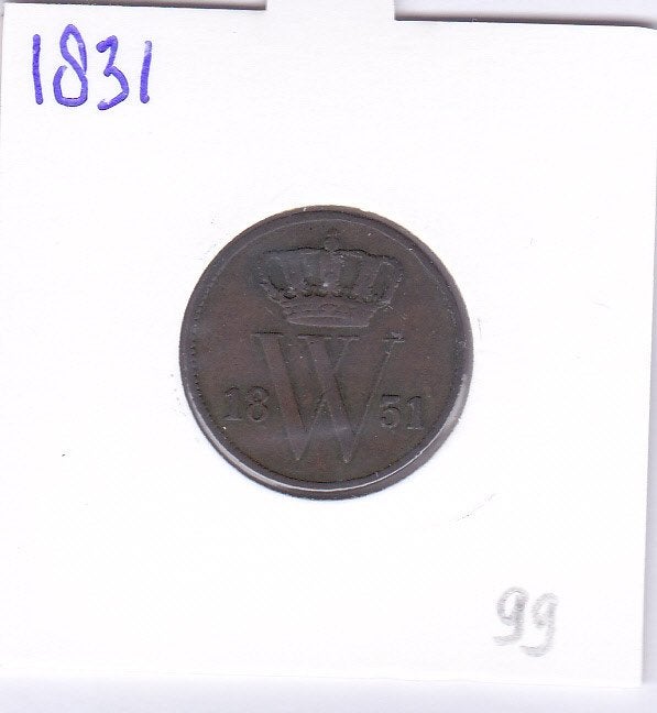 Schaarse 1 cent 1831 Willem 1 voor 99 euro., Postzegels en Munten, Munten | Nederland, Ophalen of Verzenden, Koning Willem I, 1 cent