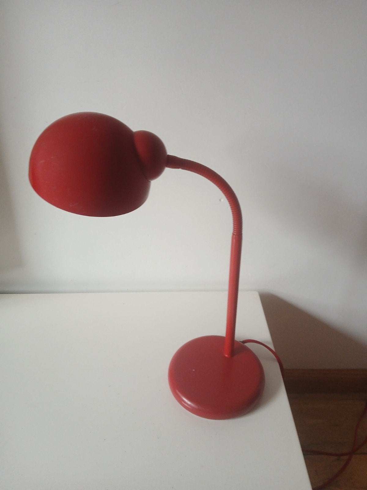 Vintage 1970 - 1980 snake tafellamp rood, Rood, Ophalen of Verzenden, Zo goed als nieuw, Vintage