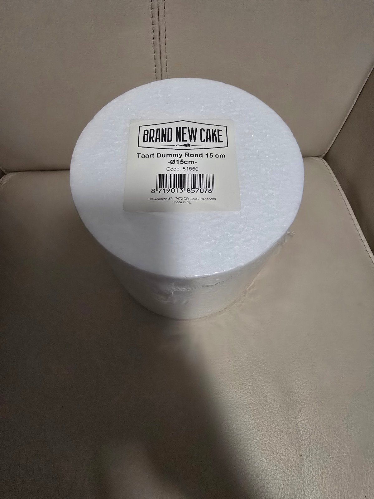 Brand New Cake Taart Dummy Rond 15 cm, Ophalen of Verzenden, Nieuw, Taarten, Bakvorm