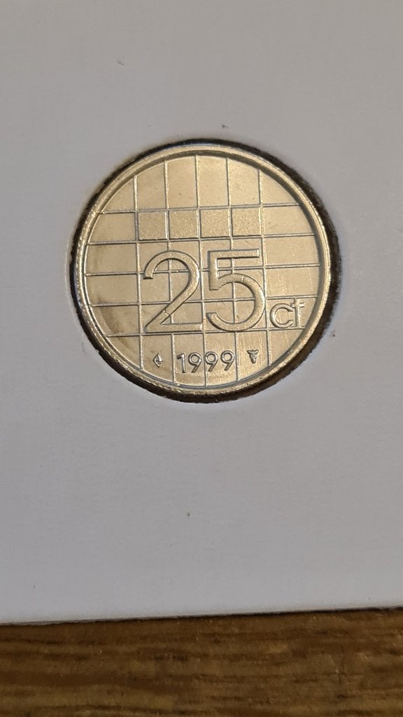 Nederland - 25 Cent 1999 UNC, Postzegels en Munten, Munten | Nederland, Verzenden, Koningin Beatrix, 25 cent, Losse munt