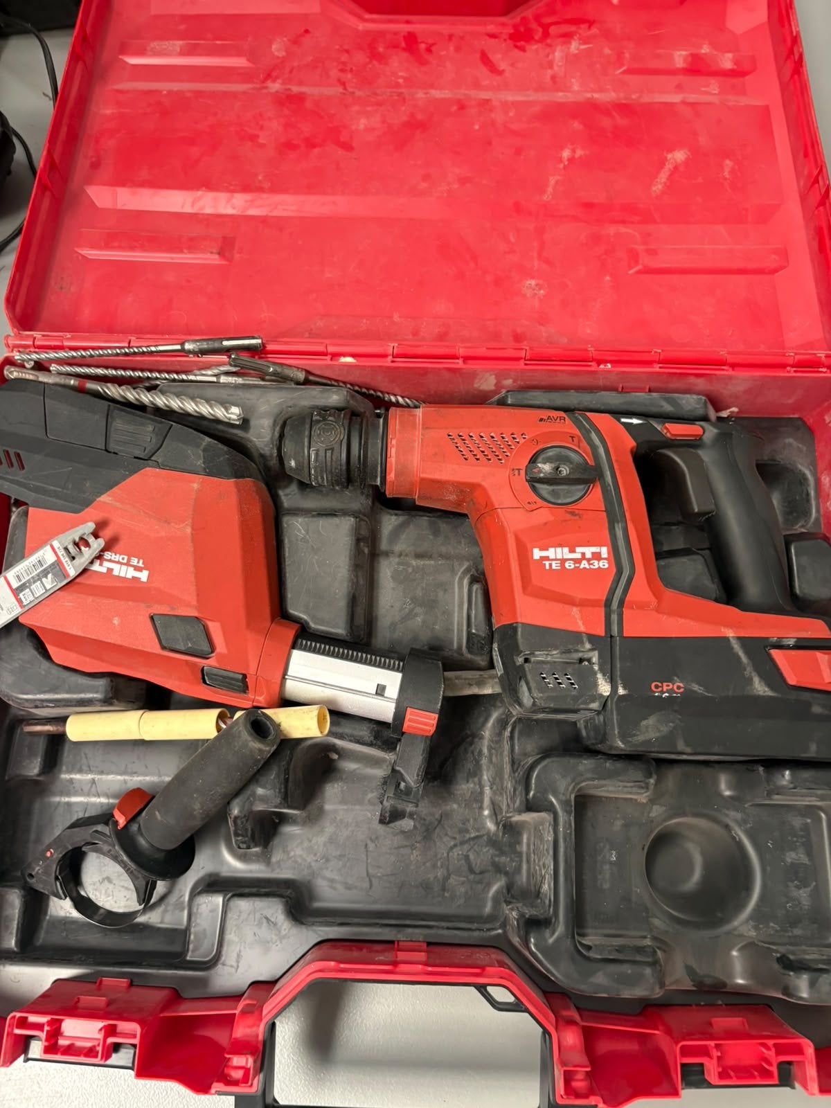Hilti TE 6-A36 accu boorhamer met TE DRS-A stofafzuigsysteem, Ophalen of Verzenden, Zo goed als nieuw, Boor- en/of Breekhamer