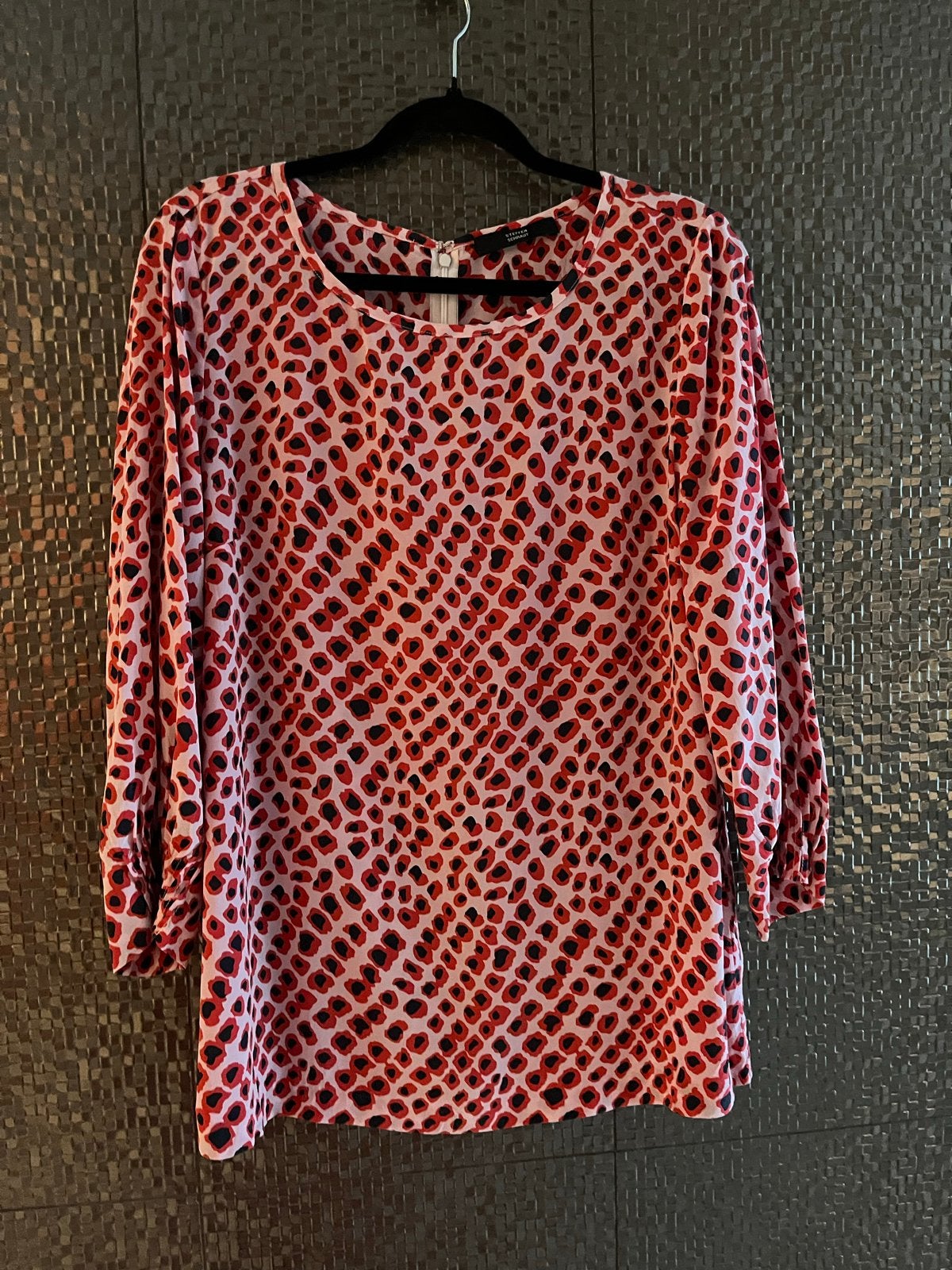 Steffen Schraut zijden blouse met print - Maat 40, Verzenden, Zo goed als nieuw, Maat 38/40 (M), Rood