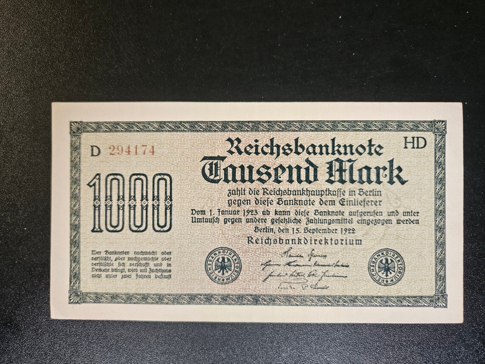 Duitsland pick 76c 1922 zf+, Postzegels en Munten, Ophalen of Verzenden, Duitsland, Los biljet