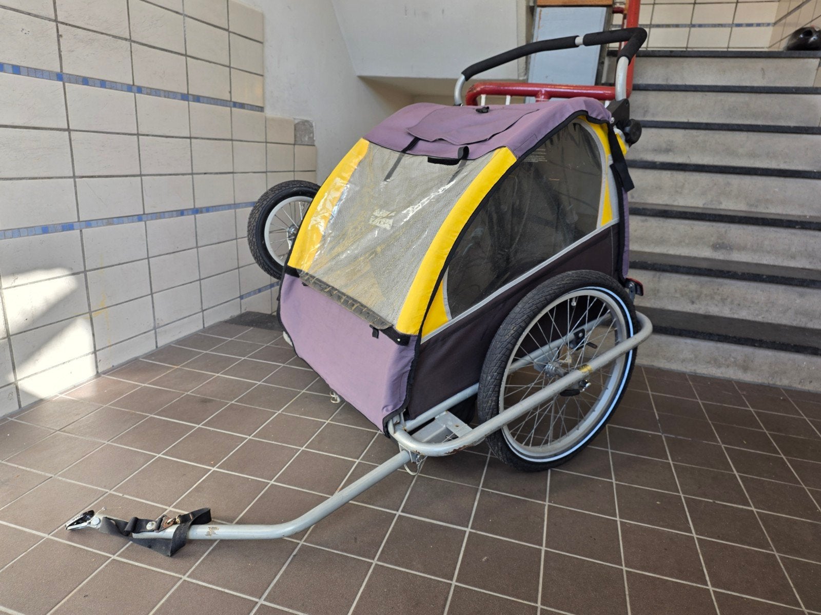 fietskar voor 2 kinderen, Ophalen, Gebruikt, Opvouwbaar, Kinderkar