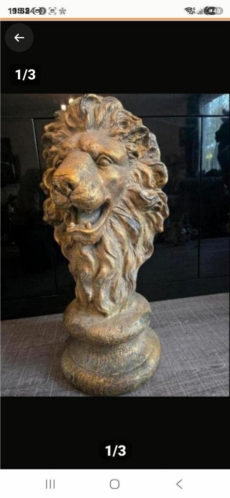 Gouden Leeuwenkop Decoratie - Uniek en Opvallend, Huis en Inrichting, Ophalen, Gebruikt, Klassiek, Goud
