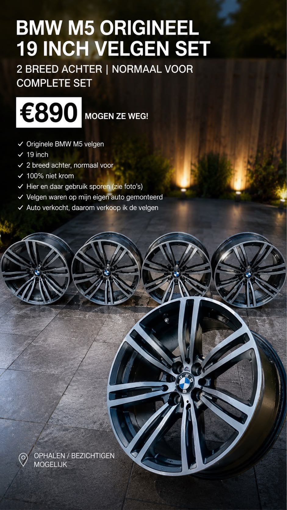 Orginele BMW M5 19 inch breedset, Auto diversen, Wieldoppen, Gebruikt, Ophalen
