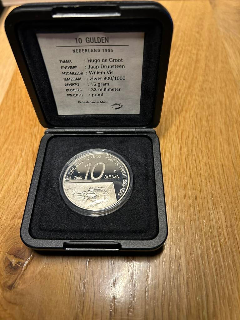 10 GULDEN. 1995 ZILVER  Thema Hugo de Groot. PROOF ., Postzegels en Munten, Munten | Nederland, Ophalen of Verzenden, Koningin Beatrix