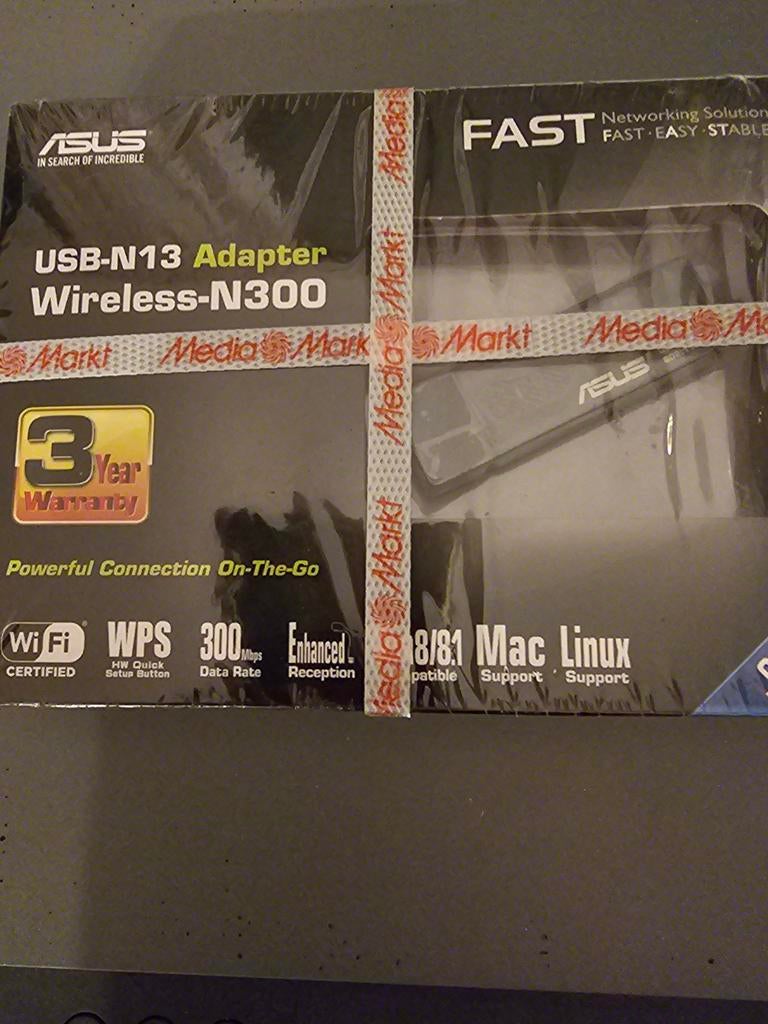 ASUS USB-N13 Wireless N300 Adapter - Nieuw in doos, Ophalen of Verzenden, Nieuw, ASUS