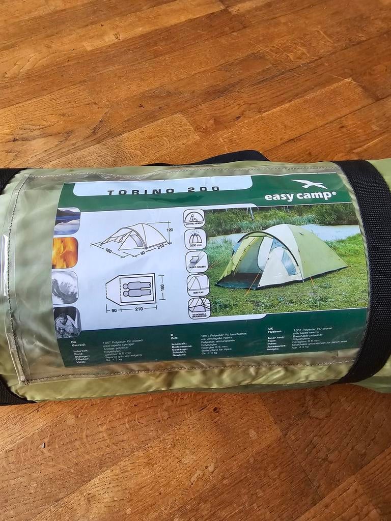 Easy Camp Torino 200 tent - Ongebruikt, 2-persoons, Ophalen, Nieuw, Tot en met 2