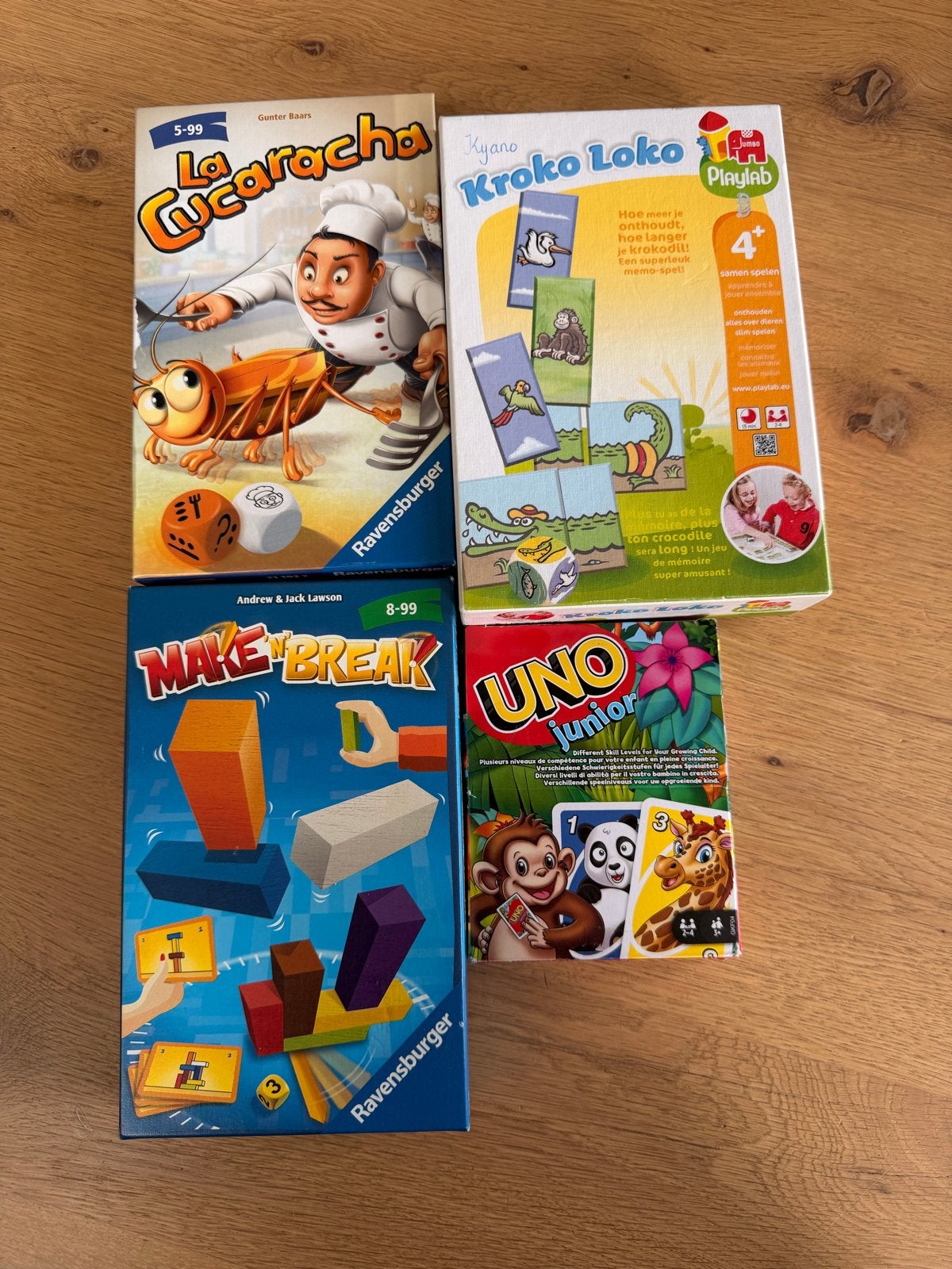 Bordspellen set: La Cucaracha, Krokodil Loko, Make 'N' Break, Hobby en Vrije tijd, Een of twee spelers, Ophalen of Verzenden, Gebruikt